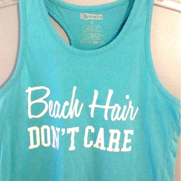 8 series 8 Tops - Tank Top Beach Hair Don't Care Aqua Blue Series 8 Size medium Shirt